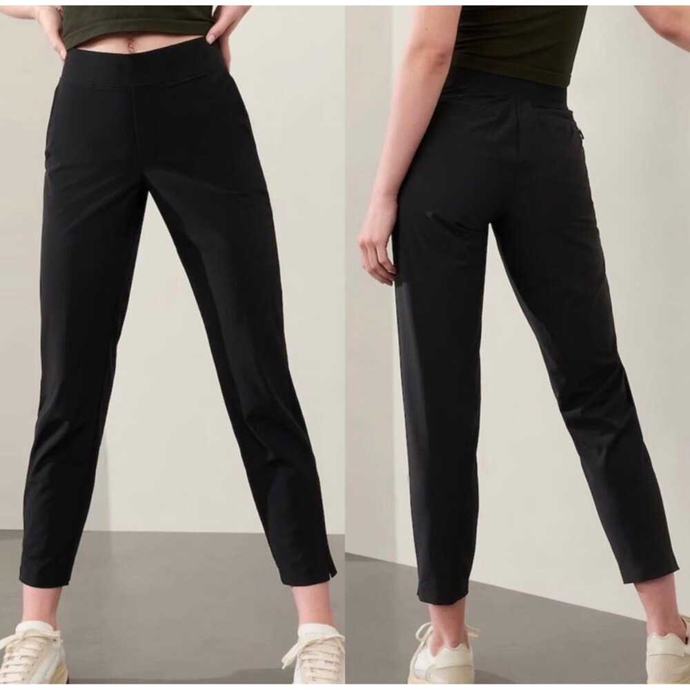 Athleta Brooklyn Mid-Rise Lightweight Athleisure Pull On Ankle Pant Black Size 2